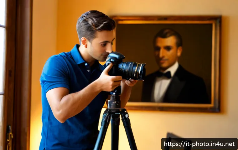 사진 자격증과 관련된 취업 사례 - Photorealistic career success scene in an Italian portrait photography studio, confident young profe...